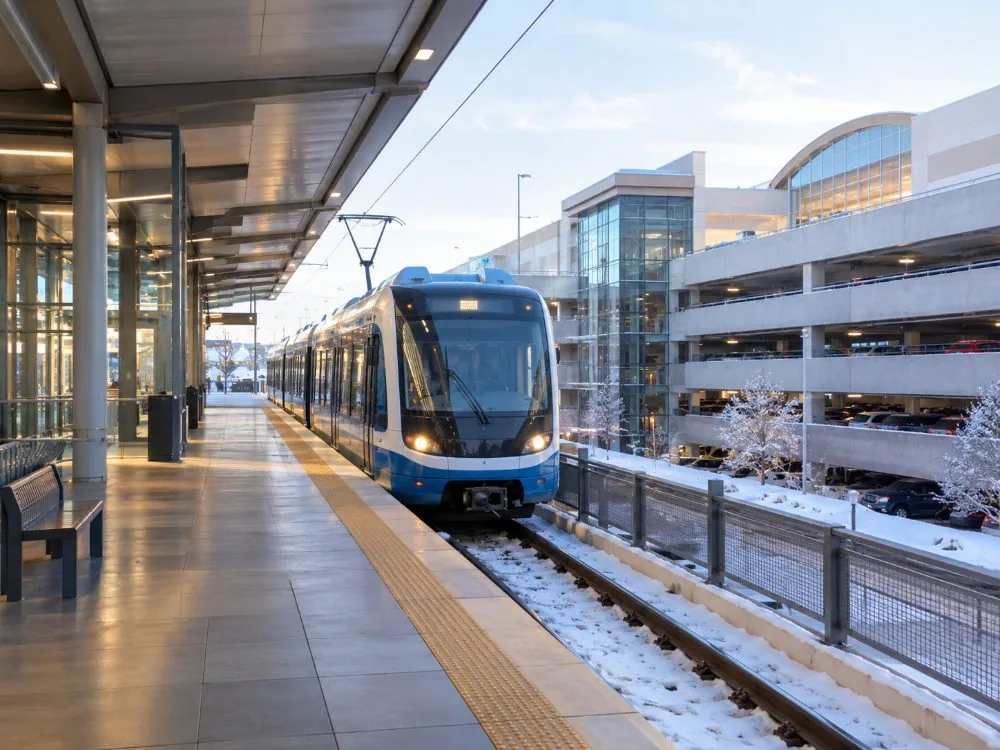 Ein Light-Rail-Zug an der Transit-Station Mall of America